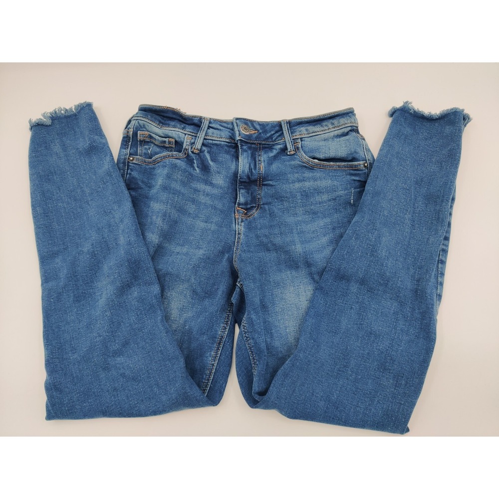 Old Navy Rockstar Super Skinny Hi Rise Jeans Distressed Frayed Hem Womens Size 6